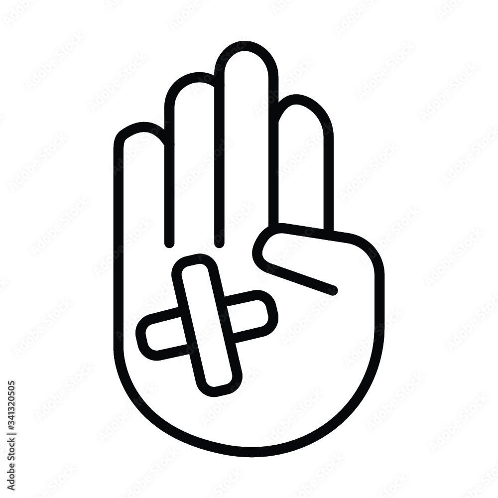 Medical plaster on hand illustration vector Medical plaster on hand illustration vector