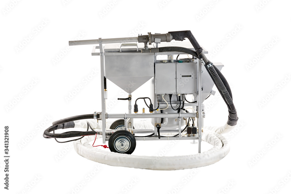 Sandblasting machine on a white background.