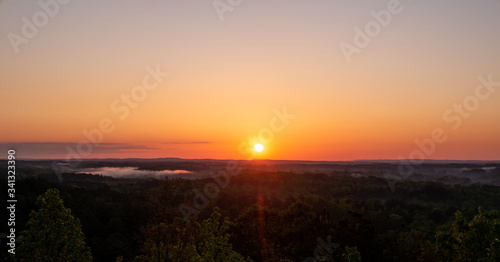 Sunrise from scenic overlook near Cheaha Mountain State Park in Talladega National Forest in Alabama  USA