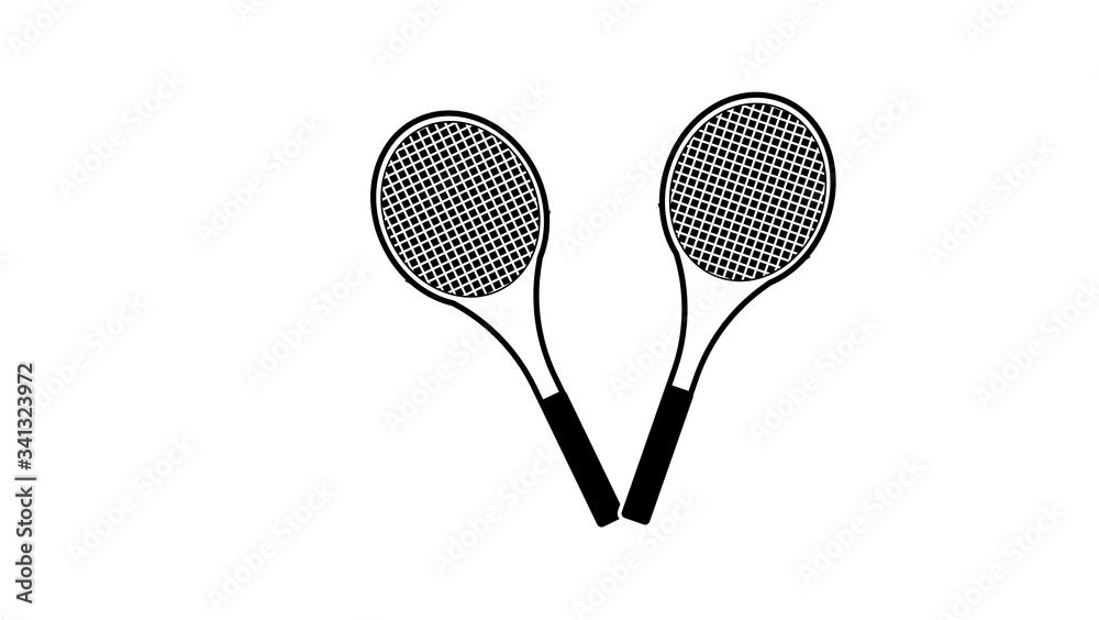 Tennis balls and tennis racquet, llustration Tennis balls and tennis racquet, llustration