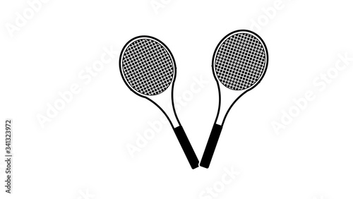 Tennis balls and tennis racquet, llustration