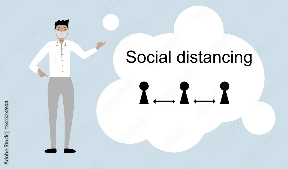 Social distancing. Miniature people stay apart to reduce Covid 19 virus infection. Maintain social distance Social distancing. Miniature people stay apart to reduce Covid 19 virus infection. Maintain social distance