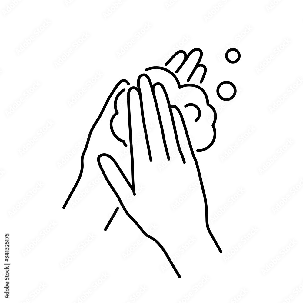 Hand washing line vector icon Hand washing line vector icon
