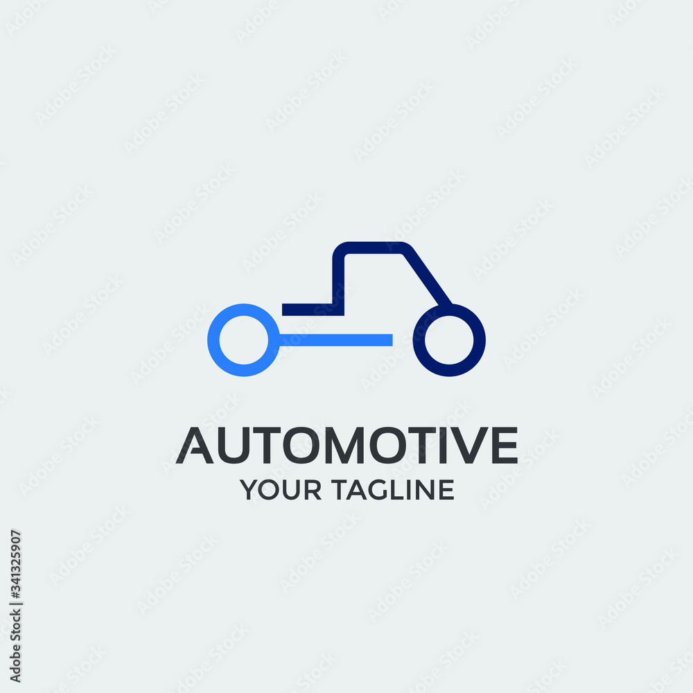 automotive logo design template vector, car with key repair icon 