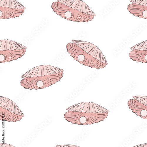 Shell with pearl pink pattern