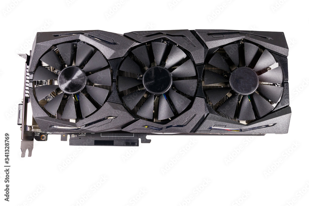 Modern graphic video card isolated on white background Modern graphic video card isolated on white background