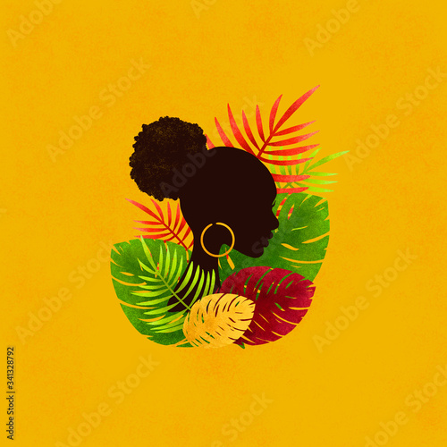 postcard african women in colors decor elements vibrant drawings africa