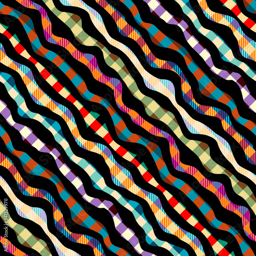 Patchwork textile pattern. Seamless quilting design background.