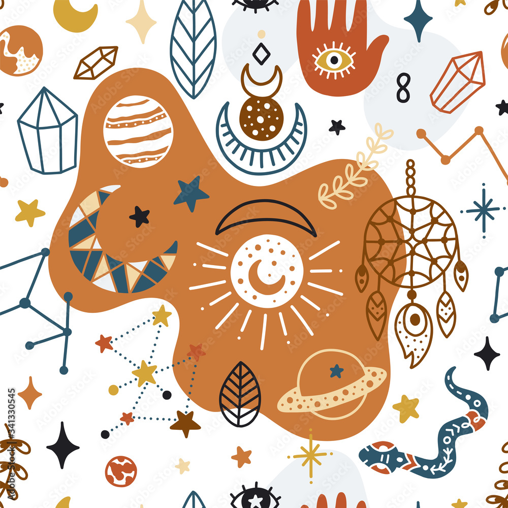 Fototapeta premium Magical seamless pattern
