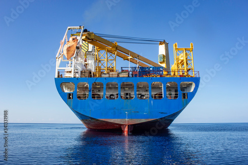 heavy lift cargo vessel at sea 