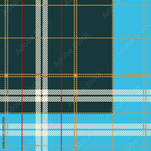 Classic Plaid Tartan (Green, yellow, red, blue, white) Seamless Pattern for shirt printing,clothes, dresses, tablecloths, blankets, bedding, paper,quilt,fabric and other textile products. Vector illus