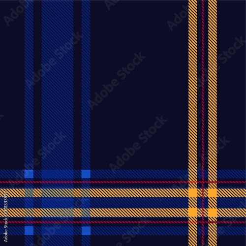 Classic Plaid Tartan (Navy Blue, Yellow, Red) Seamless Pattern for shirt printing,clothes, dresses, tablecloths, blankets, bedding, paper,quilt,fabric and other textile products. Vector illustration