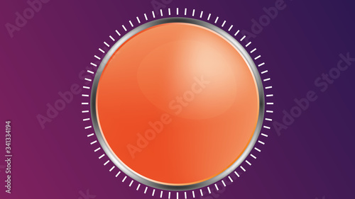 Vector illustration of an abstract graphical user interface element consisting of circular part and level indicator in outer part