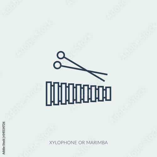 Vector outline icon of music - marimba or xylophone