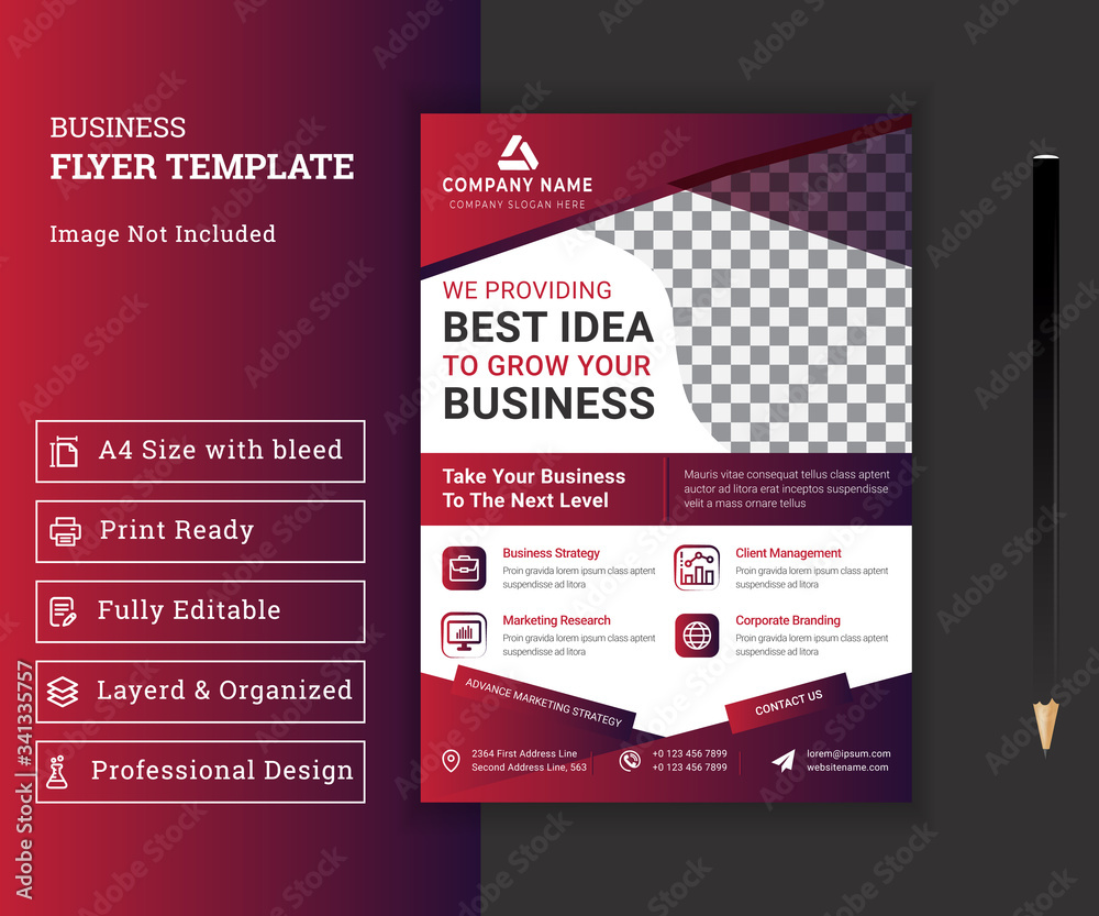 Corporate business flyer template design, business flyer template design with abstract concept and minimalist layout