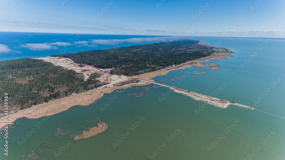 Fototapeta premium Przekop Mierzei Wiślanej Kanał Dron