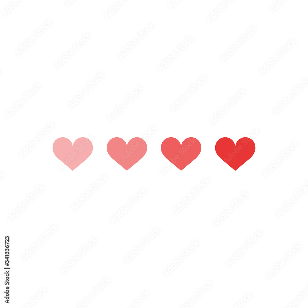 Red heart icon in flat style. Isolated red heart icon on white background for use in variety of projects. Minimal vector red heart icon for web sites and apps