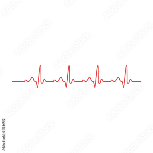 Heart rhythm. Cardiogram. Isolated on white background. stock vector icon illustration