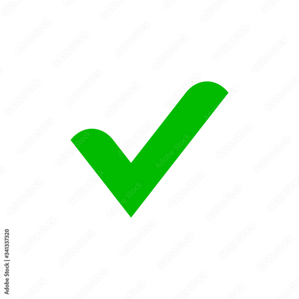 Green check mark icon. Tick symbol in green color, vector illustration. Green check mark icon. Tick symbol in green color, vector illustration.