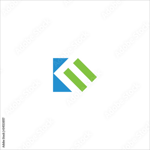 Initial letter km or mk logo vector design template