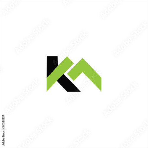Initial letter km or mk logo vector design template photo
