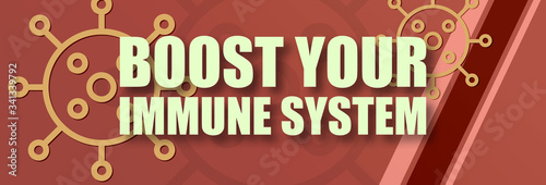 Boost Your Immune System - text written on virus background