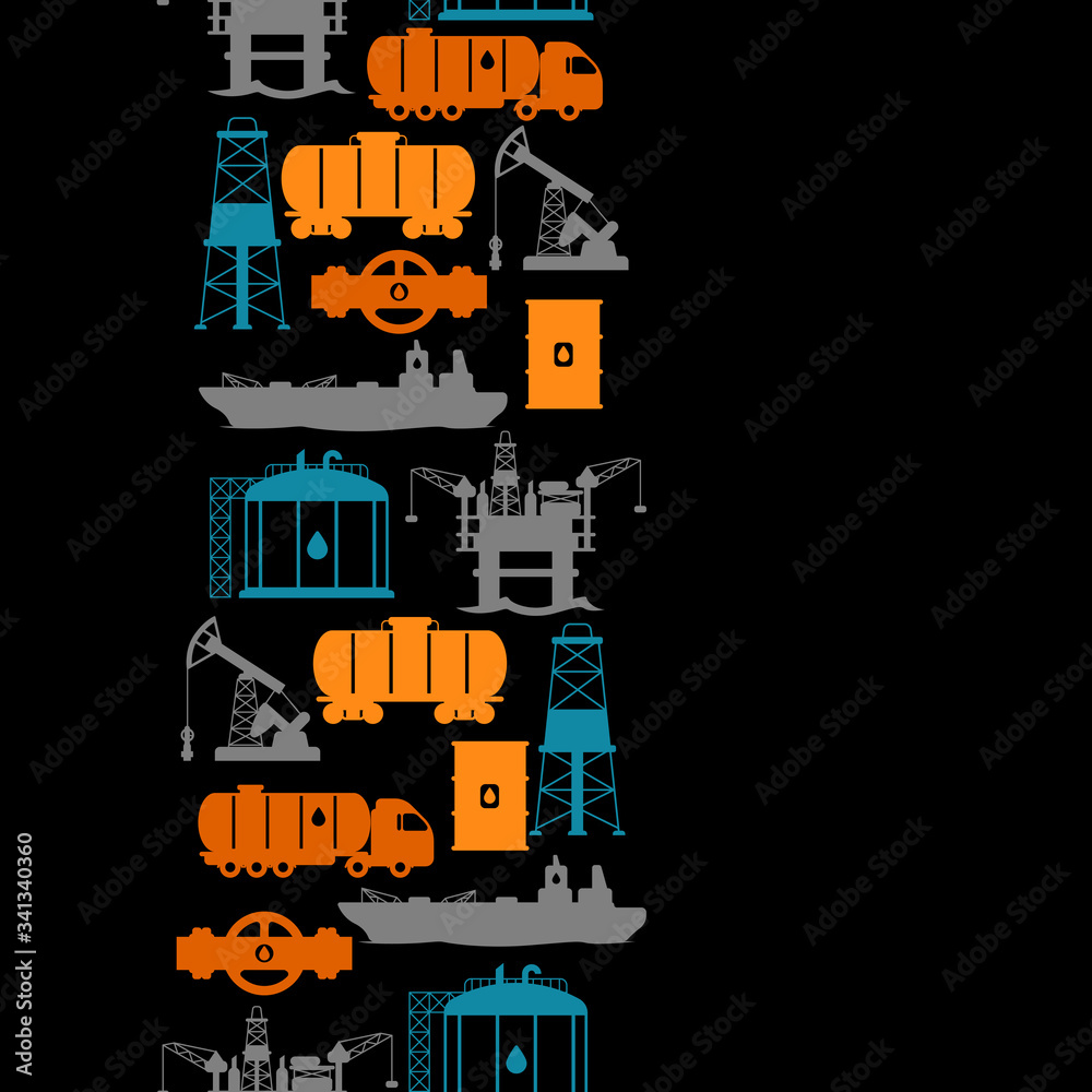 Seamless pattern with oil and petrol icons. Seamless pattern with oil and petrol icons.