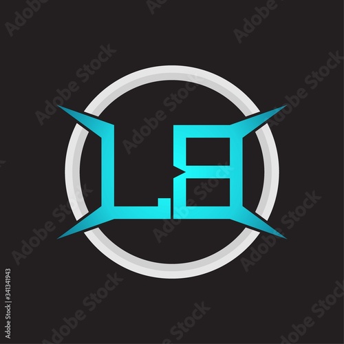 LB Logo monogram with circle and four taper shape design template