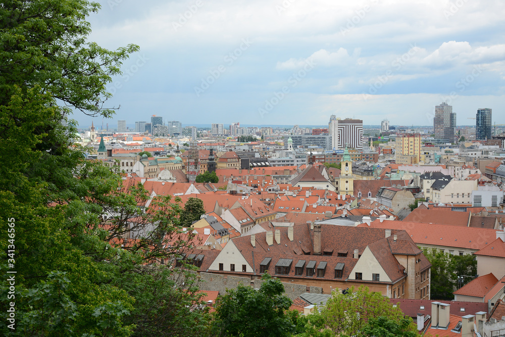 BRATISLAVA, SLOVAKIA - MAY 9, 2019: Beautiful view from Bratislava Castle