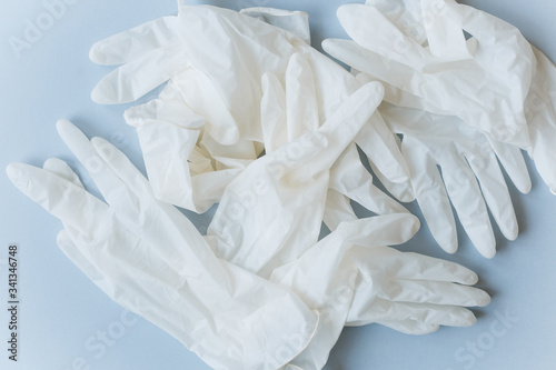 White medical gloves