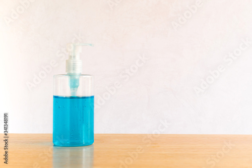 Alcohol gel for anti bacteria and virus on white background. Healthcare and disinfection concept