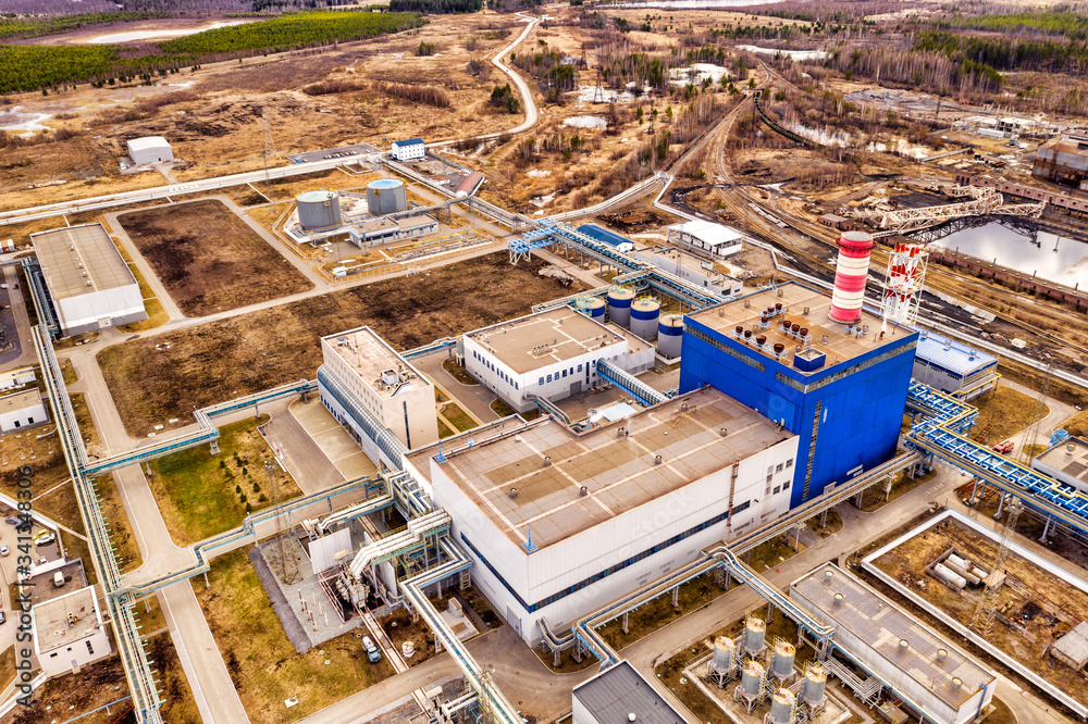 Aerial view of new thermal power plant