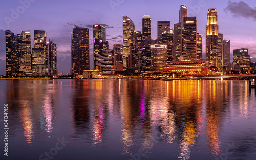 View at Singapore City Skyline  which is the iconic landmarks of Singapore