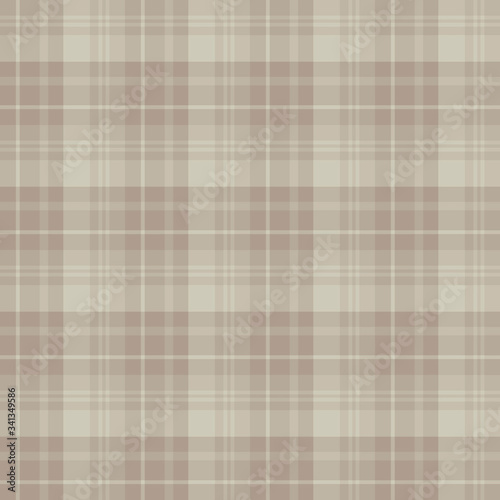 Seamless pattern in interesting light beige colors for plaid, fabric, textile, clothes, tablecloth and other things. Vector image.