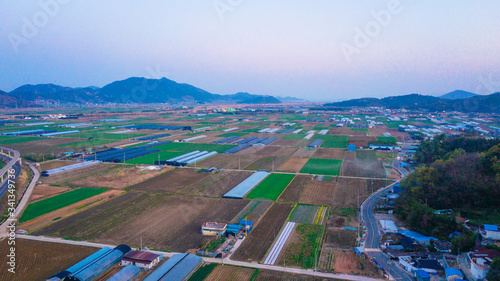 Aerial View of Suncheonman Bay National Garden located in Suncheon city,Jeonnam-do of South Korea photo