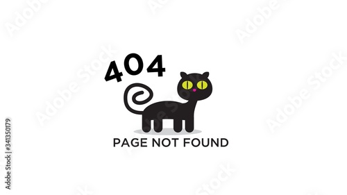 Black Cat 404 Error Warning Page for Website Development 4K size Background
