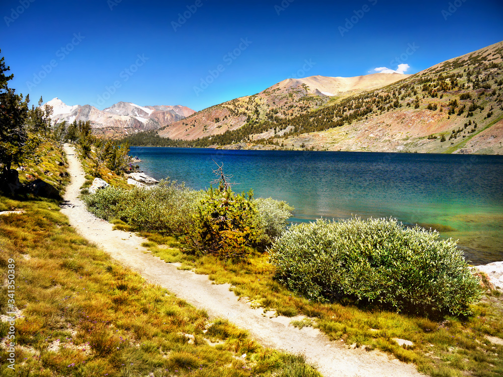 Scenic mountain lake in Yosemite mountains Scenic mountain lake in Yosemite mountains