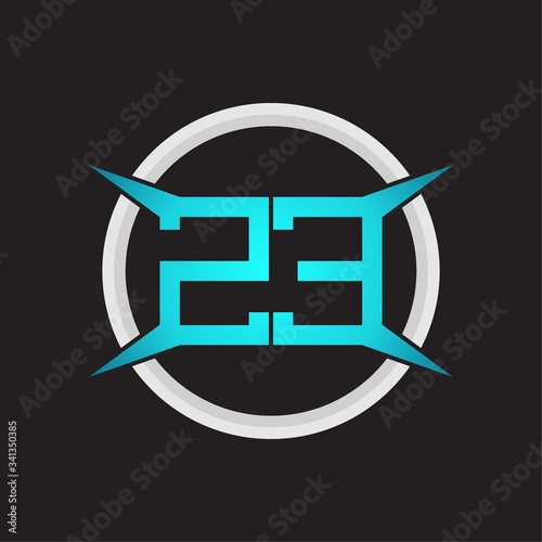 ZE Logo monogram with circle and four taper shape design template