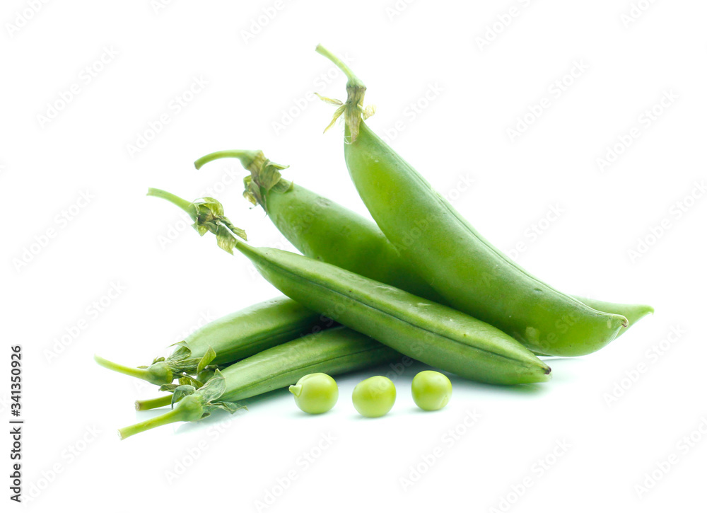Fresh peas isolated on white background Fresh peas isolated on white background