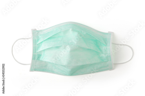 Hygienic mask or surgical earloop face mask isolated on white background