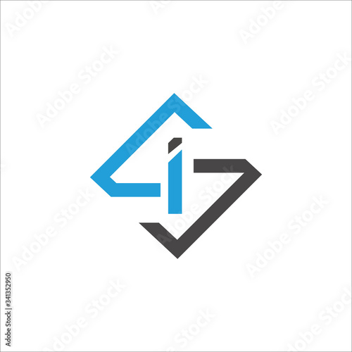 Initial letter is or si logo vector templates