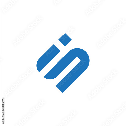 Initial letter is or si logo vector templates