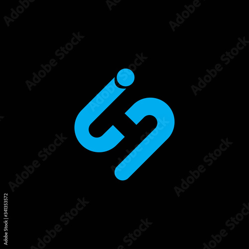 Initial letter is or si logo vector design template