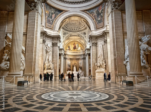 Interior of Pantheon, in the Latin Quarter in Paris in France