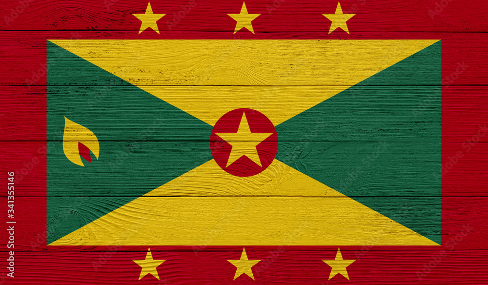 Granada flag on a wooden texture. Wood texture, planks Wooden texture background flag. Flag painted with paints on wood Granada flag on a wooden texture. Wood texture, planks Wooden texture background flag. Flag painted with paints on wood