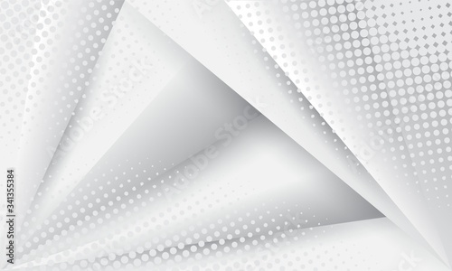 Abstract background with halftone dots pattern. Grey and white backdrop