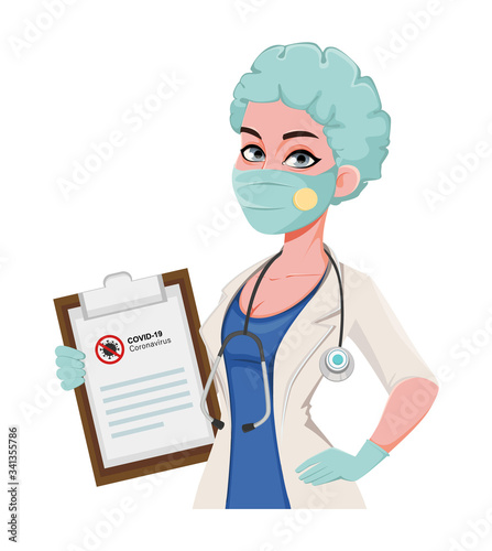 Female medical doctor in protective workwear