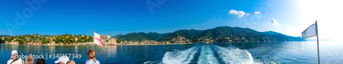 The sea view of town Rapallo in Liguria, Italy. © Solarisys
