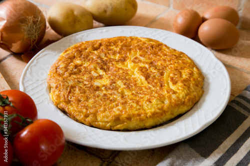 Traditional Spanish tortilla omelet with potatoes