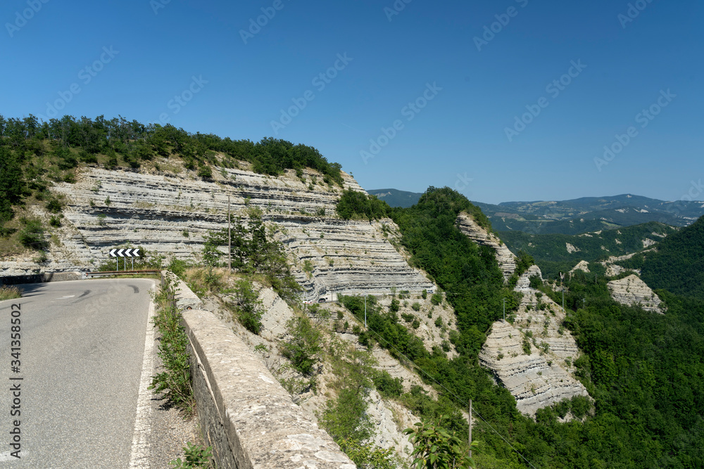 Naklejka premium Summer landscape near La Verna, Tuscany